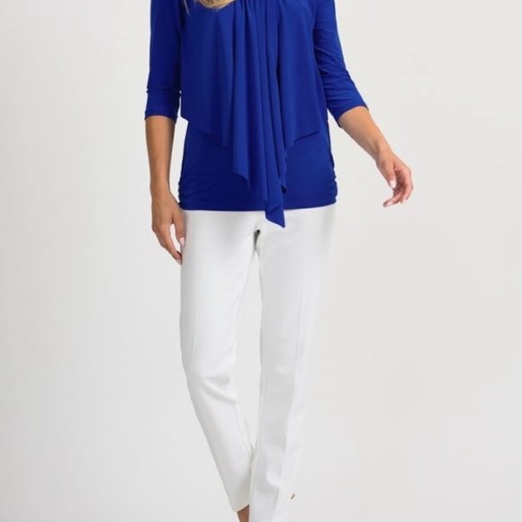 Joseph Ribkoff Royal blue pleated tunic - Picture 4 of 10